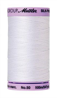 White Mettler Silk Finish Cotton 50wt (500m/547yd)