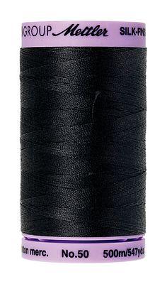 Black Mettler Silk Finish Cotton 50wt (500m/547yd)