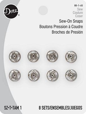 Sew-on Snaps Nickel 8ct. size 1