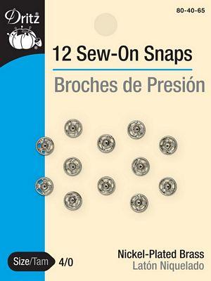 Sew-on Snaps Nickel 12ct. size 4/0