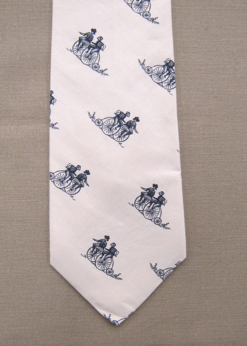 Tie - Blue Retro Bicycle Reproduction Print