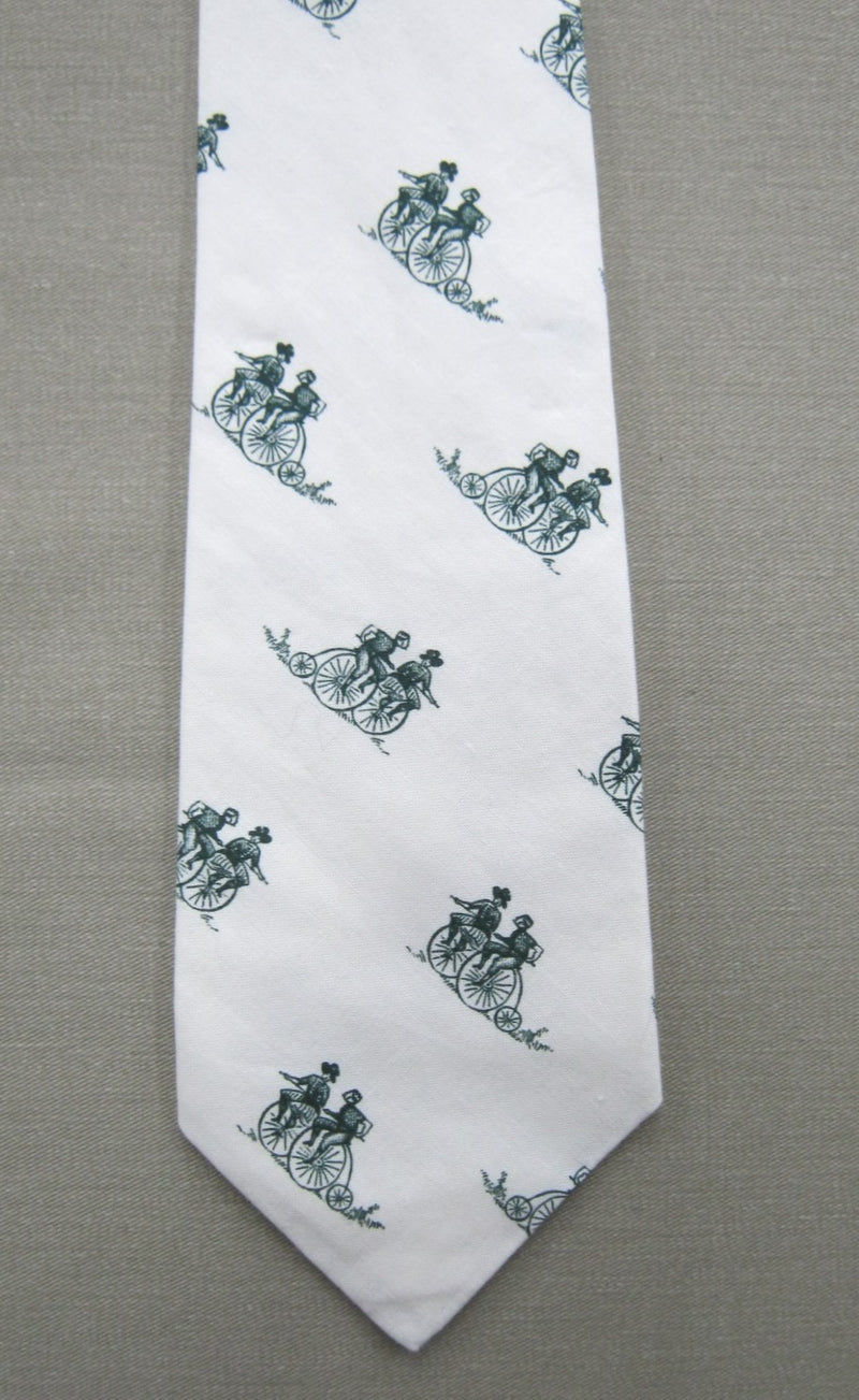 Tie - Green Retro Bicycle Reproduction Print