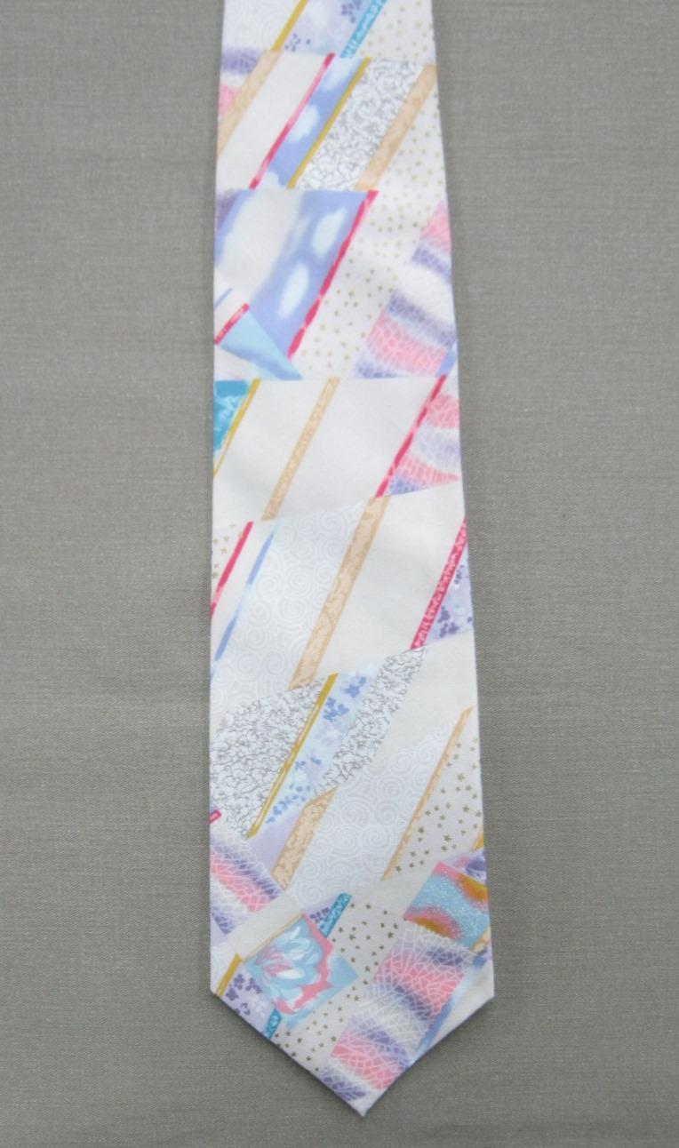 Tie - Cream Crazy Quilt Style