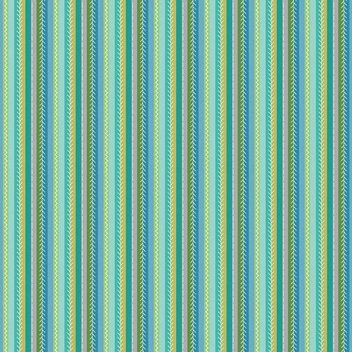 1308884B Turquoise/Multi Stitch Stripe - Sew Bloom