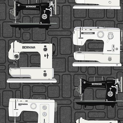 0227913B Charcoal Bernina Vintage Machines - Bernina Exclusive Prints