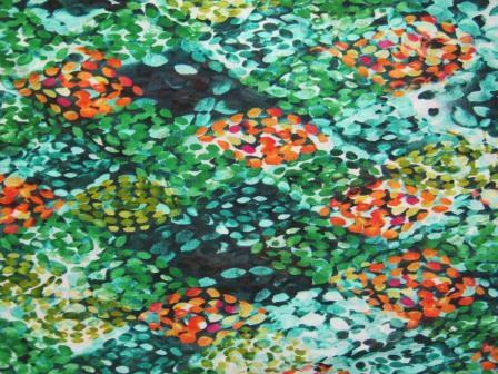 35360.03 Jade Leaves Print Fine Mesh