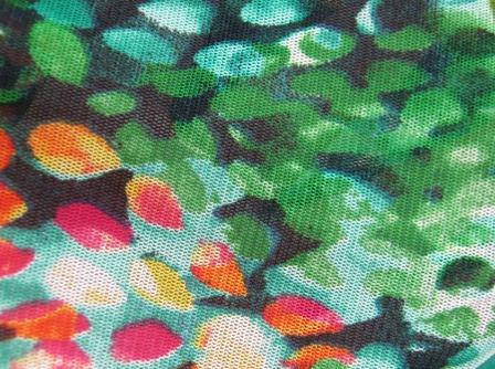 35360.03 Jade Leaves Print Fine Mesh