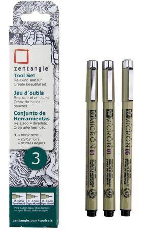 Zentangle 3 Piece Micron Pen Set