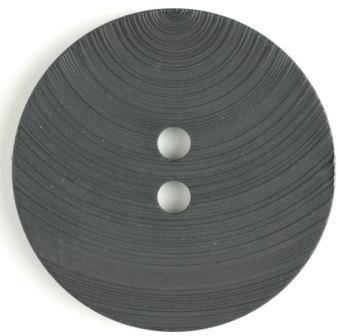 Round Black Button with Tree Ring Texture 54mm