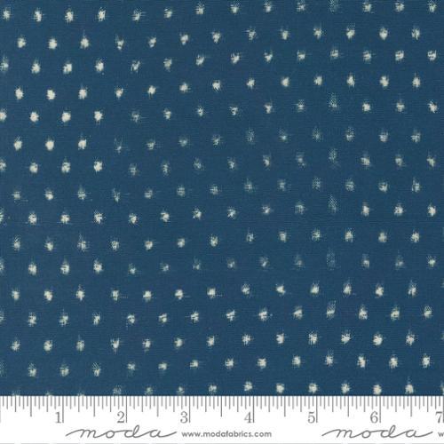 48095.14 Navy Sakura Dots Ikat Indigo Blooming
