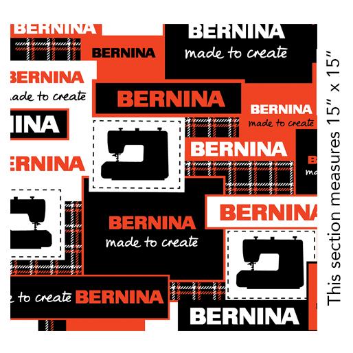 0776699B Blk/Red Bernina Logo Patchwork - Bernina Exclusive Prints