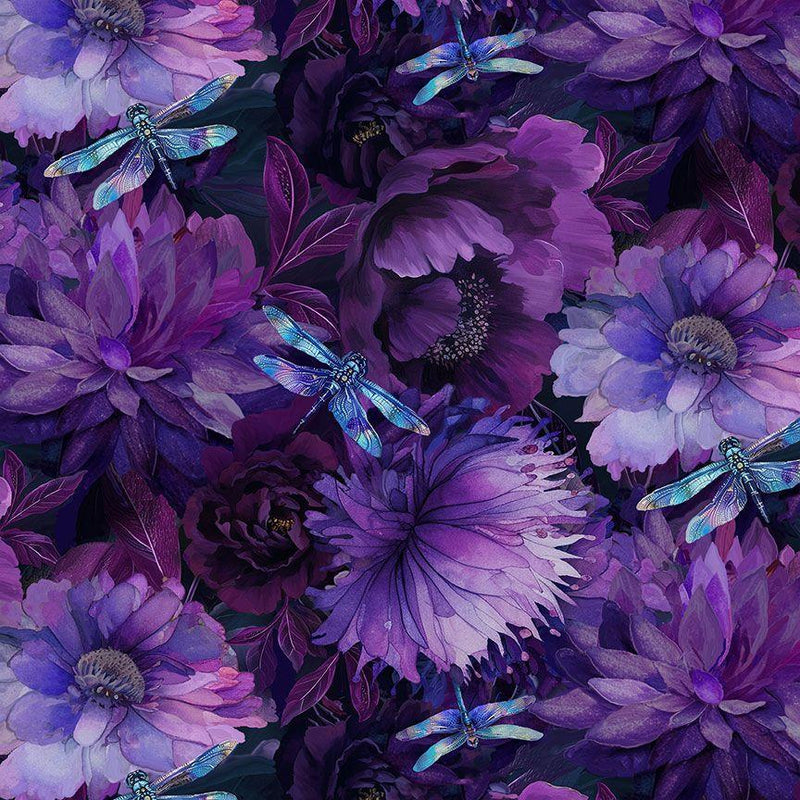CD3892-Purple Floral Dragonflies - Dragonfly Mist