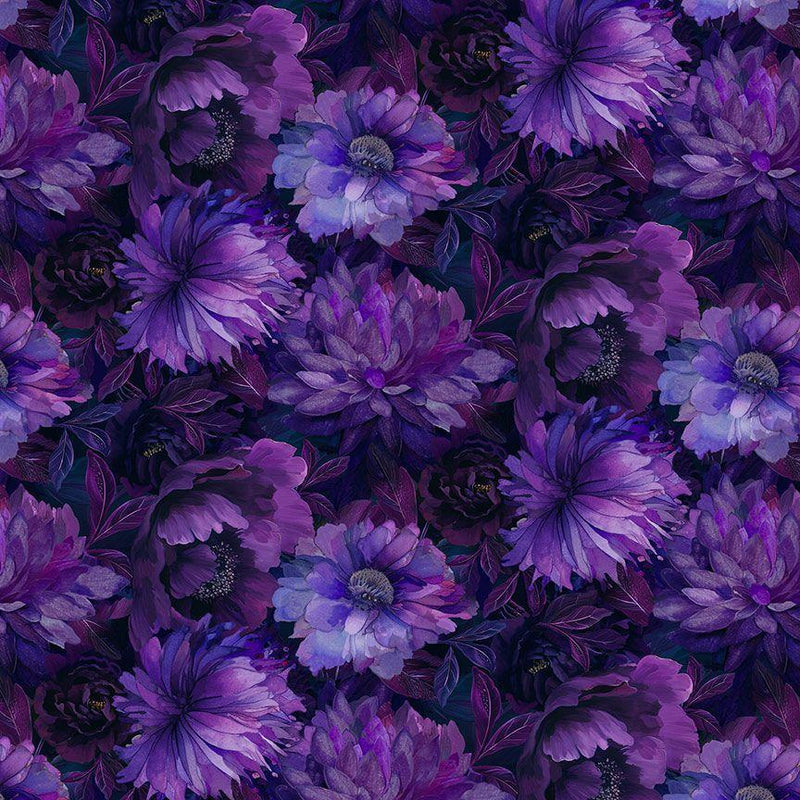 CD3893-Violet Large Floral - Dragonfly Mist