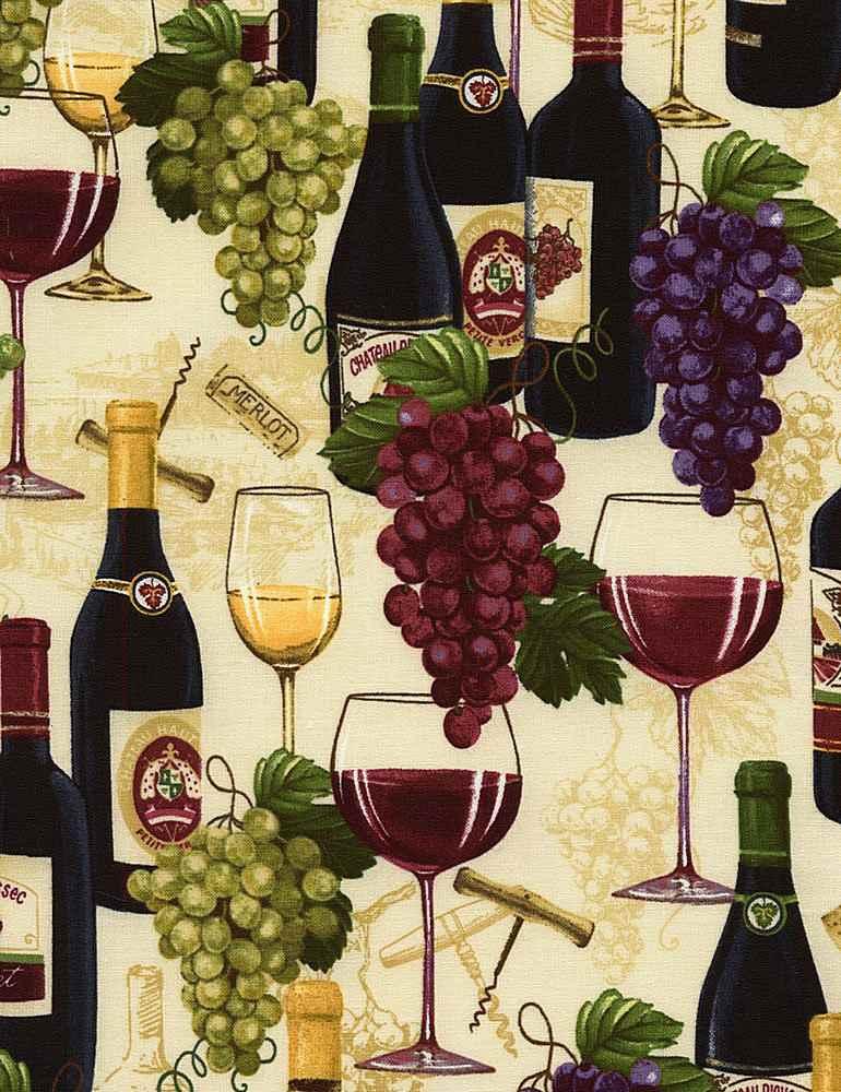 CD6311 Sand Wine Bottles and Grapes