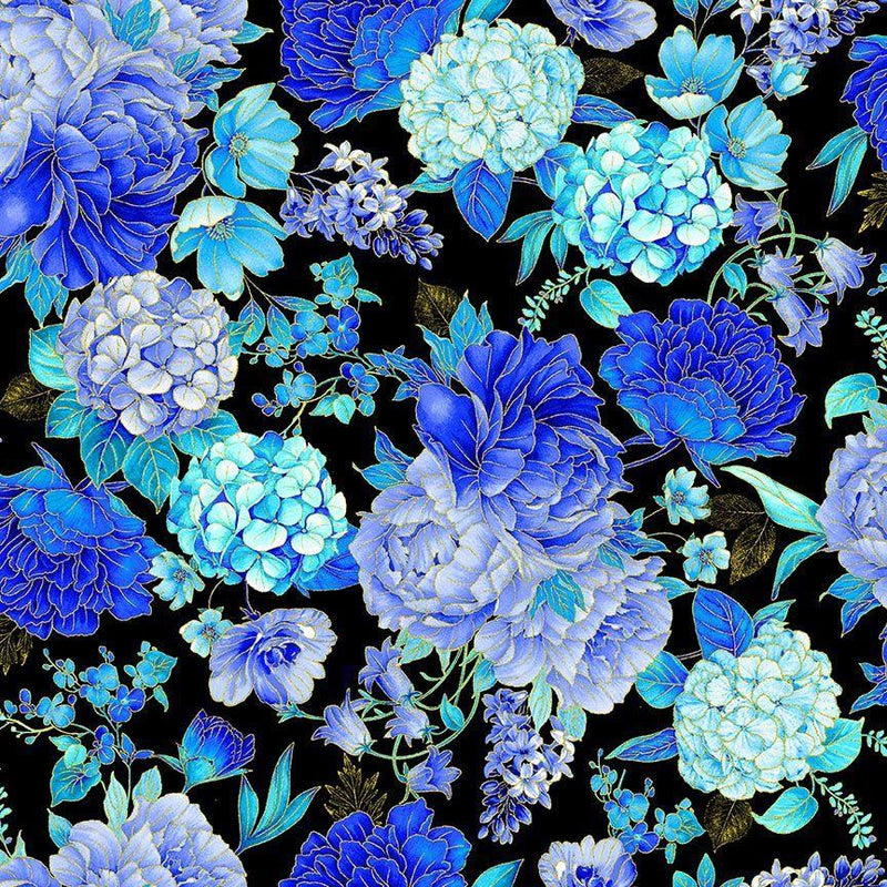 CM3793 Blk Floral Meallict Bouquet - Escapade