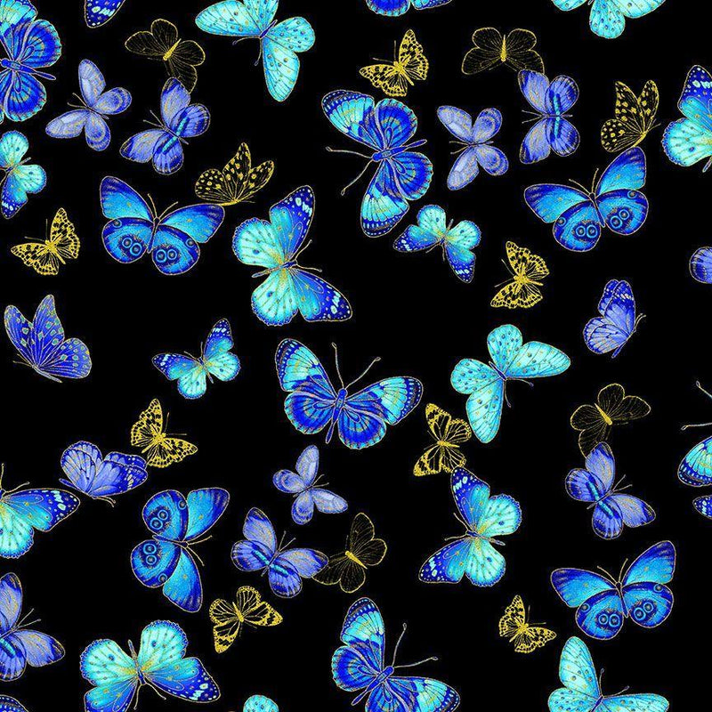 CM3796 Blk Flying Butterflies Metallic - Escapade