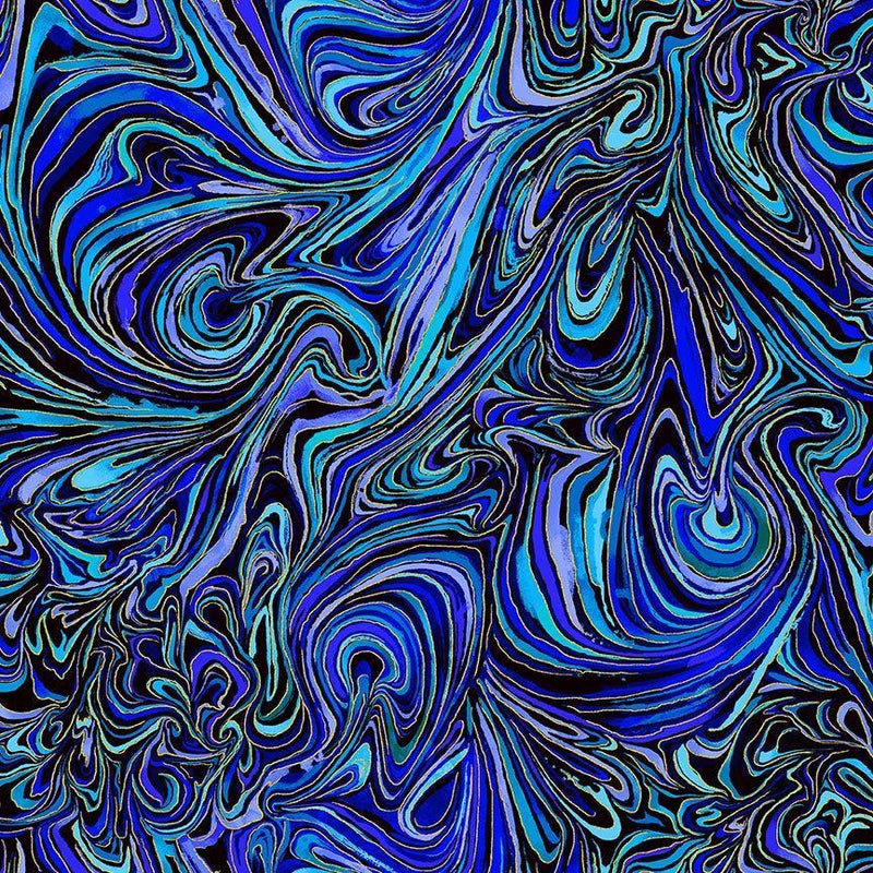 CM3799 Indigo Abstract Metal Marble - Escapade