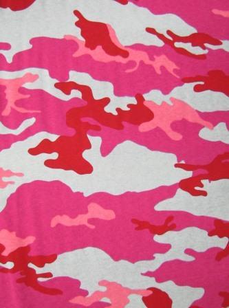 Camouflage Hot Pink T-shirt Knit 56"/58"