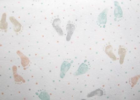 6020WMU White Footprints - First Impressions Flannel