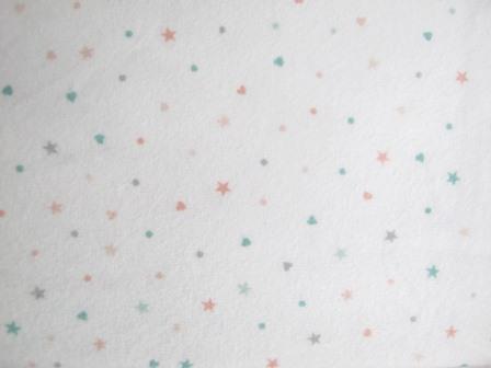 6021WMU White Ditzy Stars Hear - First Impressions Flannel