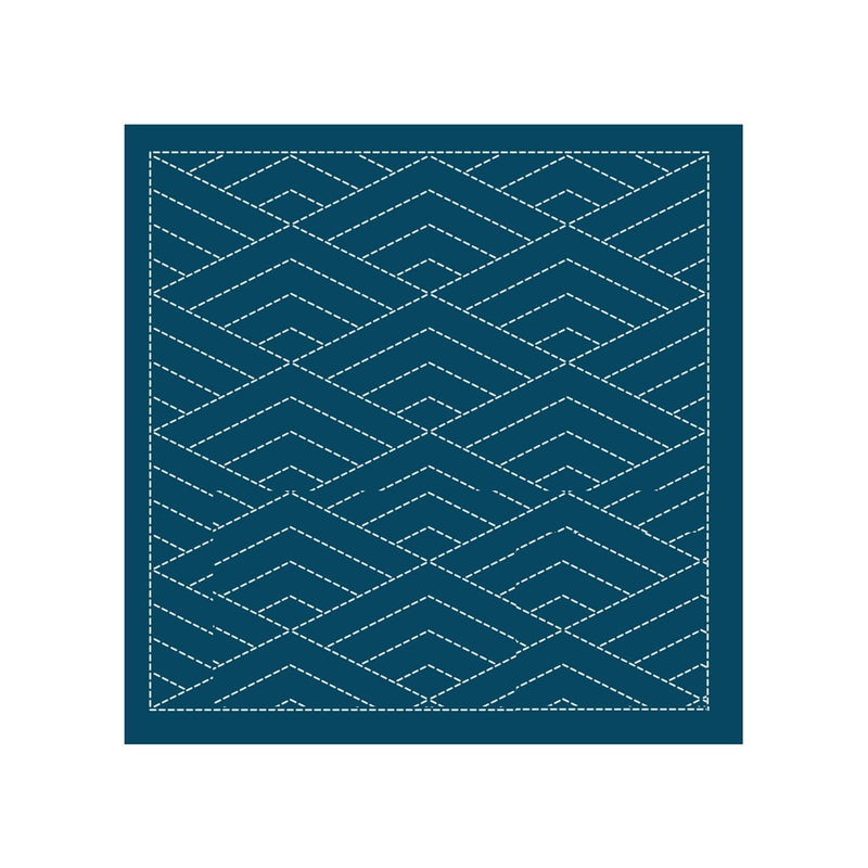 Sashiko Sampler Hishi-seikaiha (Diamonds) Navy