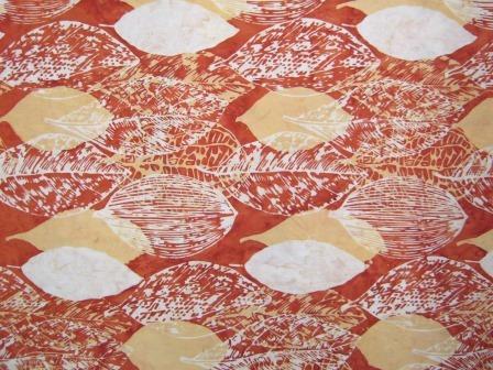 N2862.389 Paprika Large Leaves Batik