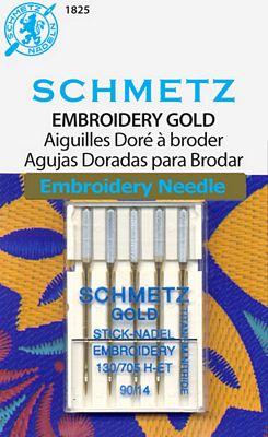 Schmetz Gold Embroidery sz14/90 5pk