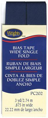 Wide Single Fold Bias Tape Navy 202-055