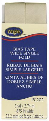 Wide Single Fold Bias Tape Khaki