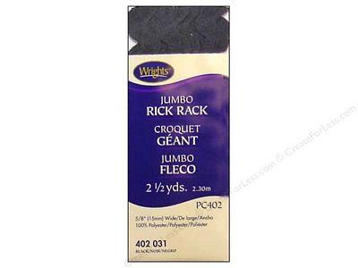 Jumbo Rick Rack Black 5/8inch x 2-1/2yards