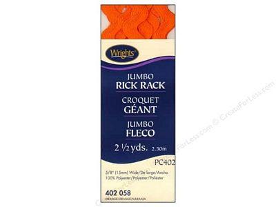 Jumbo Rick Rack Orange 5/8inch x 2-1/2yards