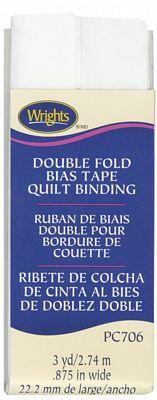 Double Fold Quilt Binding White