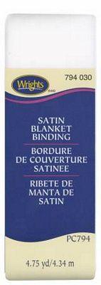 Satin Blanket Binding White