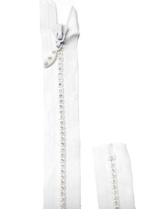 Lorna Crystal Zipper - 22 inch, Closed Bottom Zipper