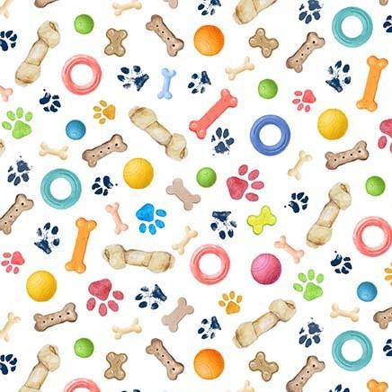 DCX12404-Wht Dog Toys - Paws In The Rain