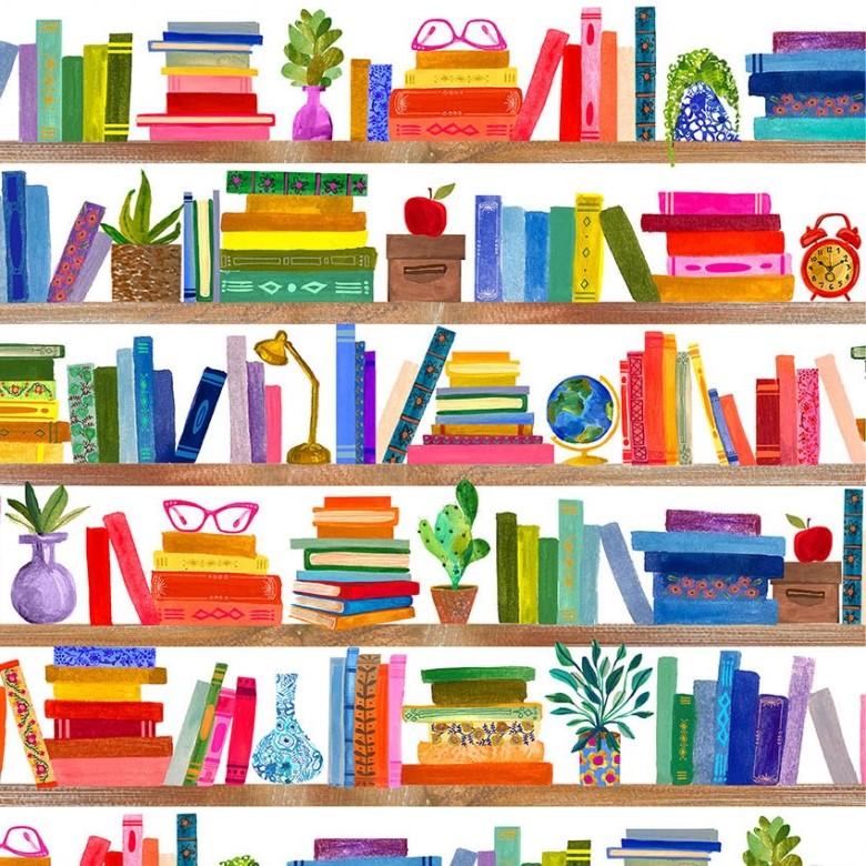 12572-White Bookshelves - Books Are Magic
