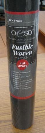 OESD Cut Away Fusible Woven Black Embroidery Stabilizer 15" x 5 yards