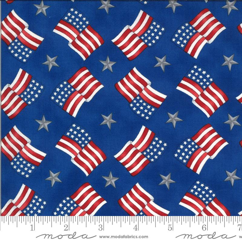 19986.14 Flags on Lake Blue America the Beautiful