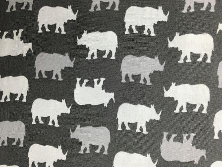 7911.C Rhinocerous Silhouettes on Gray Baby Chic