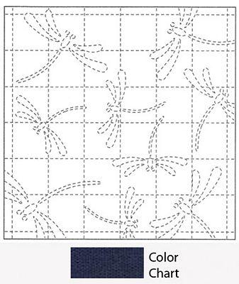 Sashiko Sampler Dragonfly Navy