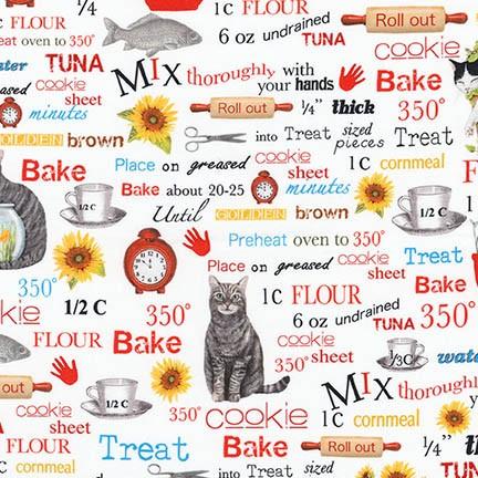 AMK-17095-1 White Recipe with Cats Everyday Favorites Digital