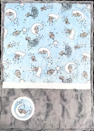 Elephant with Moon Cuddle Quilt