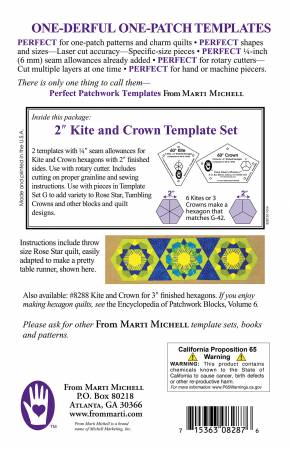 2 inch Kite and Crown One-derful One Patch Templates
