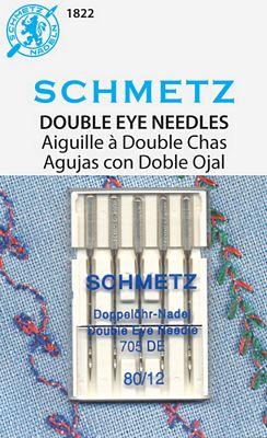 Schmetz Double Eye Needles 5-pk Size 12/80
