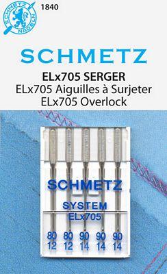 Schmetz Serger ELX705 Assortment 5pk Size 80 & 90