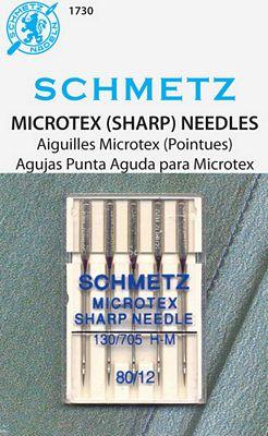 Schmetz Microtex (Sharp) Needles 5pk size 80/12